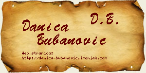Danica Bubanović vizit kartica